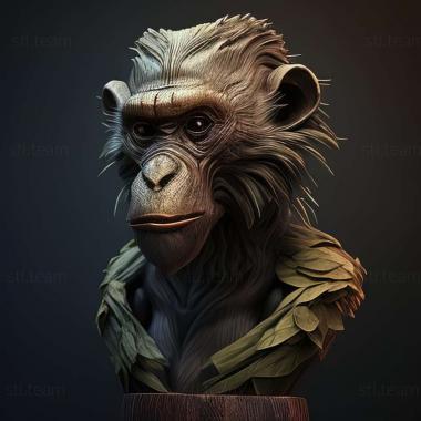 3D model Jack baboon famous animal (STL)